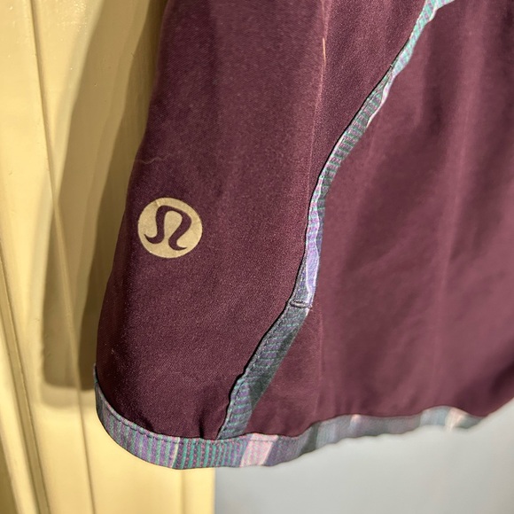 Lululemon Purple Shorts with Patterned Piping - Picture 3 of 7